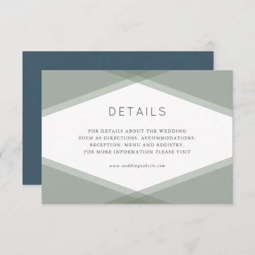Sage Layered Geometric  Blue Slate Details Enclosure Card