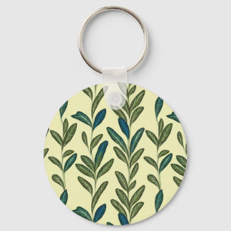 Sage Leaf Print Keychain