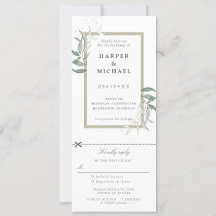 Sage leaves wedding invite w rsvp attached