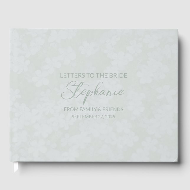 Sage Letters to the Bride Keepsake Notebook Guest Book (Front)