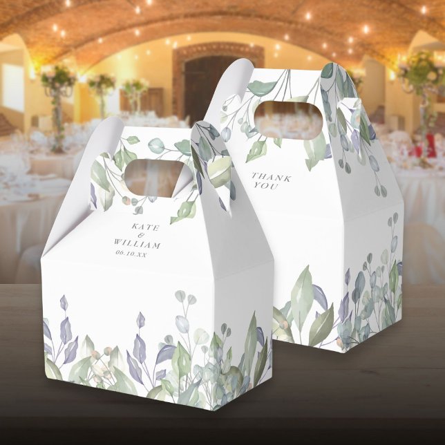 Sage Lilac Greenery Foliage Wedding Favor Boxes (Sage Lilac Greenery Foliage Wedding Favor Box)