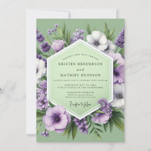 Sage Lilac Meadow Wedding Invitation