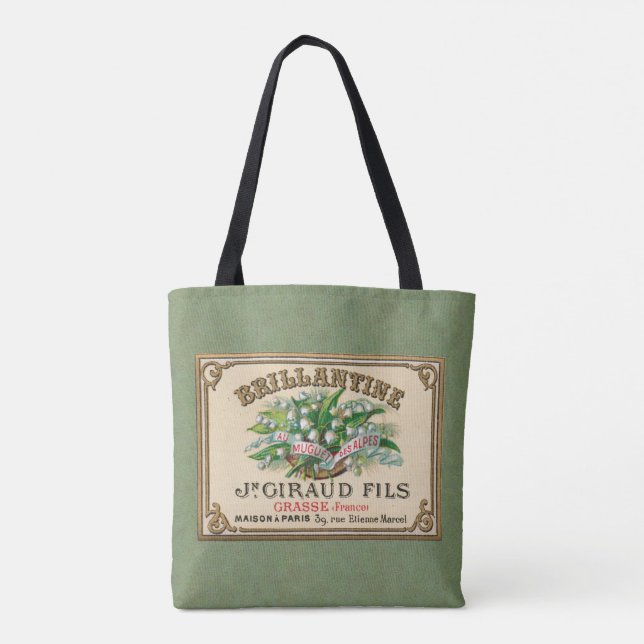 Sage Lily of the Valley French Perfume Tote Bag (Back)