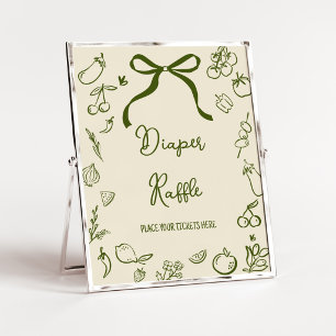 Sage Locally Grown Baby Shower Diaper Raffle Sign