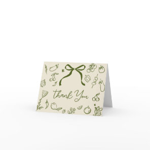 Sage Locally Grown Baby Shower Thank You Card