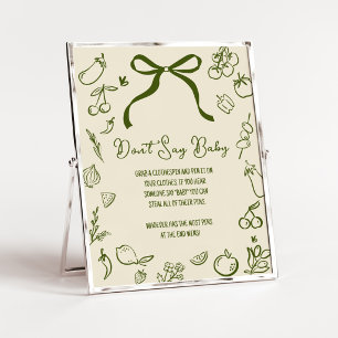Sage Locally Grown Shower Don't Say Baby Sign