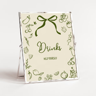 Sage Locally Grown Shower Drinks Sign