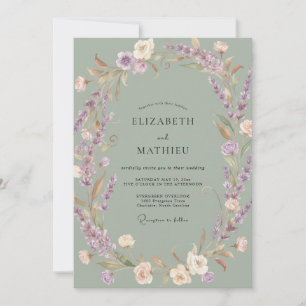 Sage Luminous Laurel Wedding Invitation