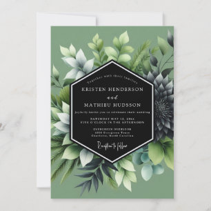 Sage Lush Succulent Wedding Invitation