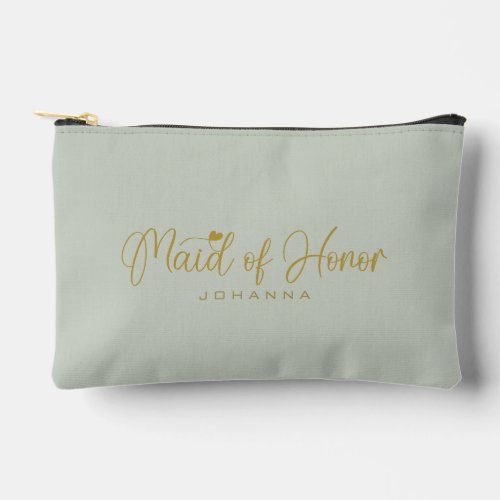 Sage Maid of Honor Script Name Cosmetic Gift Accessory Pouch