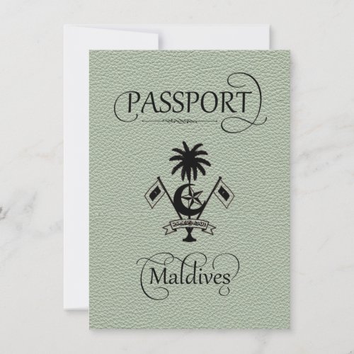 Sage Maldives Passport Save the Date Card