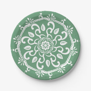 Sage Mandala Paper Plates