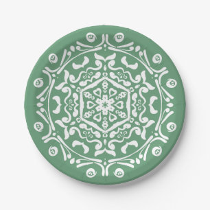 Sage Mandala Paper Plates