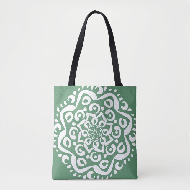 Sage Mandala Tote Bag (Front)