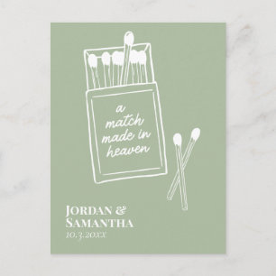 Sage Match Made in Heaven Save the Date Postcard