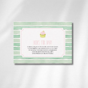 Sage Matcha Cupcake Baby Shower Books For Baby Enclosure Card