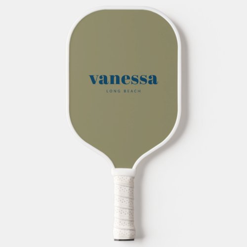 Sage Meadow Minimal Modern Classic Name Pickleball Paddle