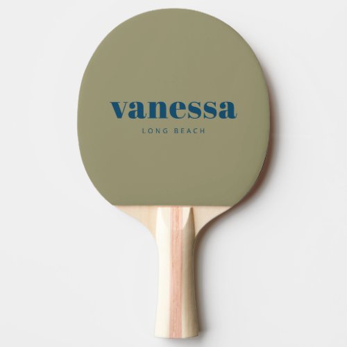 Sage Meadow Minimal Modern Classic Name Ping Pong Paddle