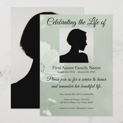 Sage memorial invitation