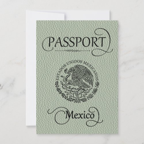 Sage Mexico Passport Save the Date Card