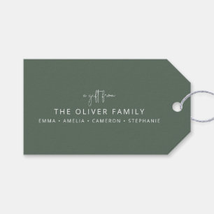 Sage Minimal Personalized A Gift From Family Name  Tags