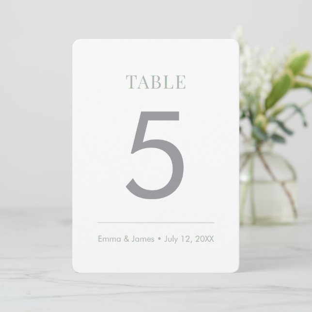 Sage Minimalist Ampersand | Table Number (Standing Front)