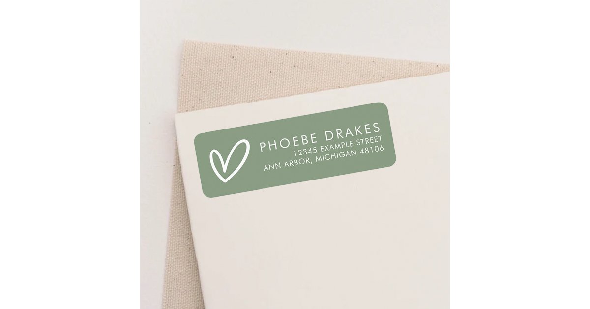 Sage Label Sage Minimalist Bridal Shower Return Address Label | Zazzle