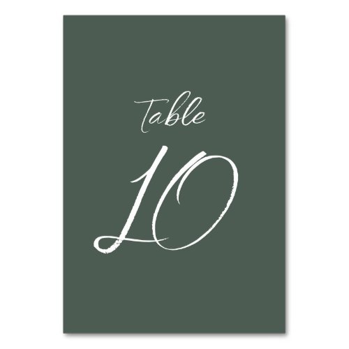 Sage Minimalist Calligraphy Modern Table Number