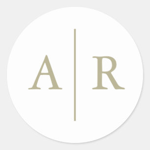 Sage Minimalist Elegant Envelope Seal, Classic Round Sticker