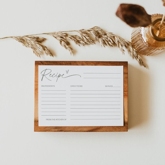 SAGE Minimalist Recipe Card Bridal Shower (Creator Uploaded)