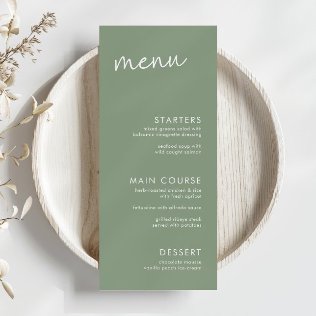 Sage Minimalist Script Bridal Shower Menu (Creator Uploaded)