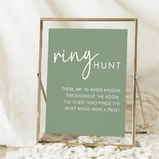 Sage Minimalist Script Bridal Shower Ring Hunt Poster