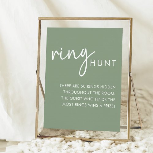 Sage Minimalist Script Bridal Shower Ring Hunt Poster