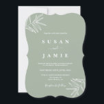 Sage Minimalist wedding invitation<br><div class="desc">Modern Sage solid color minimalist simple wedding invitation</div>