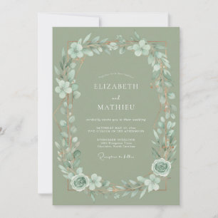 Sage Mint Sprig Eucalyptus Wedding Invitation