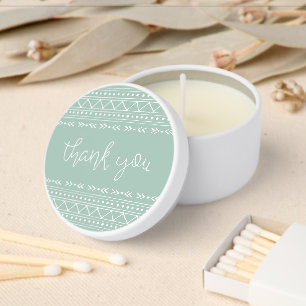 Sage Modern Boho Thank You Mini Candle Favors