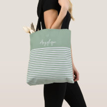 Sage Modern Heart and Stripes Monongram