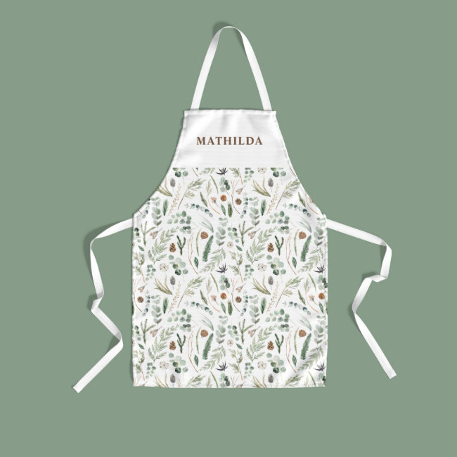 Sage modern minimal botanical elegant personalized apron