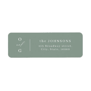 Sage modern monogram minimalist return address label