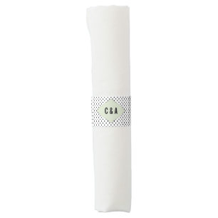 Sage Modern Polka Dots Wedding Napkin Bands