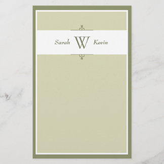 Sage Monogram stationery