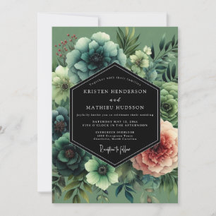 Sage Moody Botanical Wedding Invitation