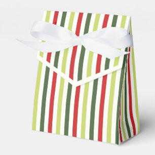 Sage, Moss, Red and Ivory Striped Favor Boxes