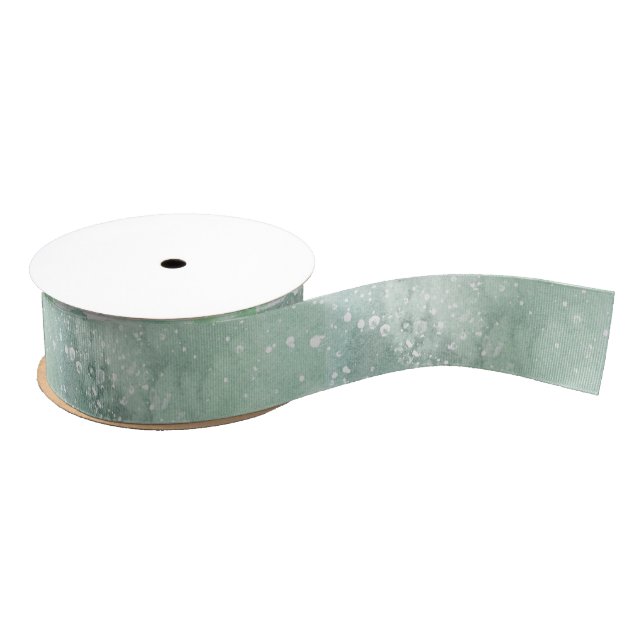 Sage Mottled & Splash Grosgrain Ribbon (Spool)