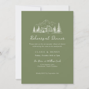 Sage Mountain Wedding Rehearsal Dinner Invitation