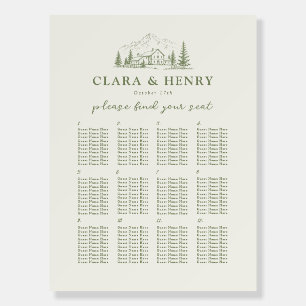 Sage Mountain Wedding Seating Chart Sign