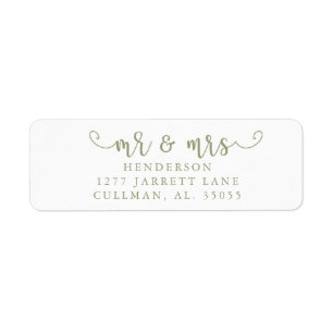 Sage Mr & Mrs Return Address Label