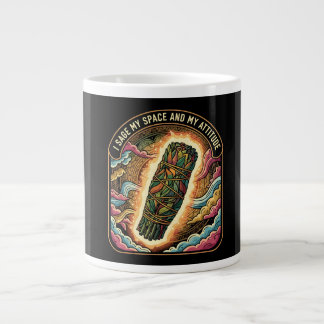 Sage My Space and My Attitude Smudging Cleansing A Giant Coffee Mug
