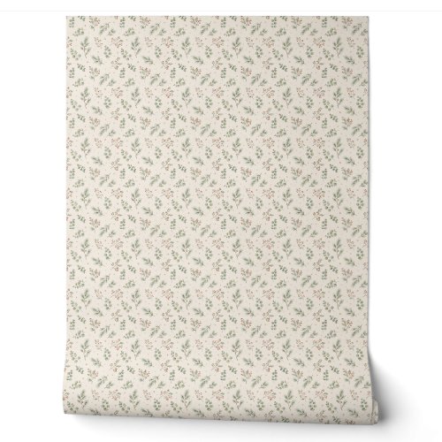 Sage Noel Botanical Christmas Wallpaper