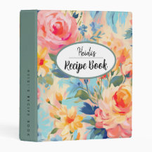 Sage Oasis Florals Mini Recipe Binder
